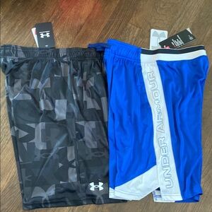 New Under Armour Black and Royal Blue Shorts Duo